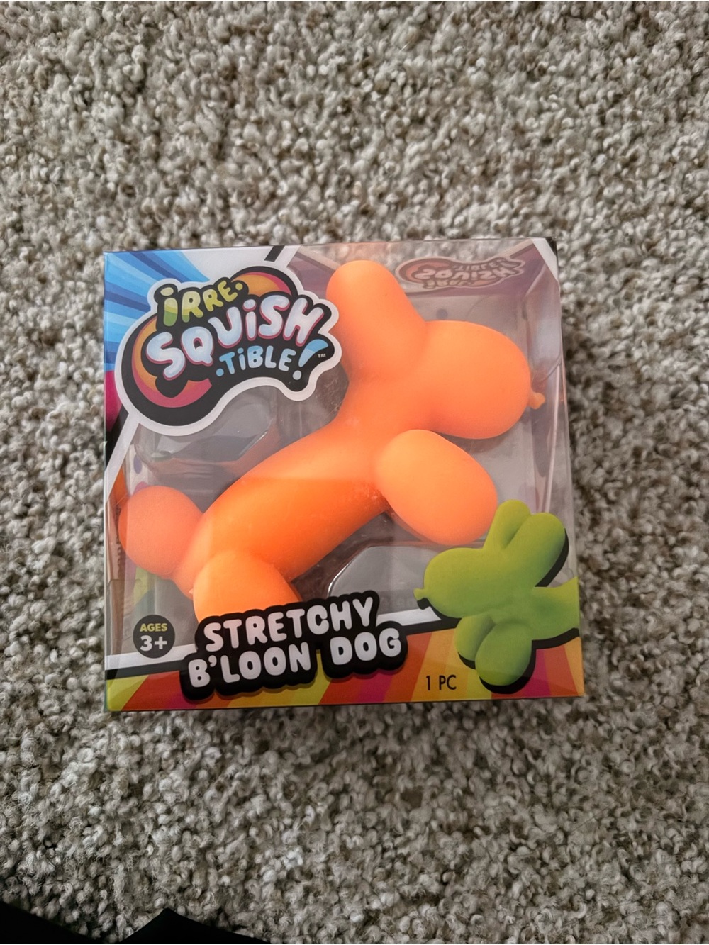 Irre-Squish-tible Stretchy Orange B'loon Dog